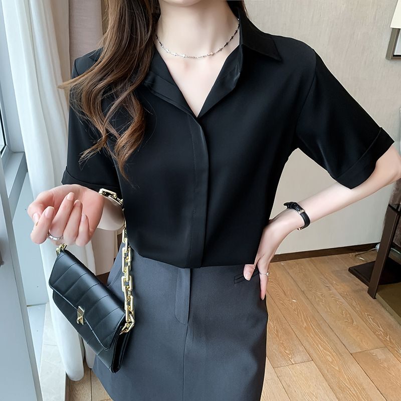 Áo sơmi nữ vải lụa cao cấp Hàn Quốc