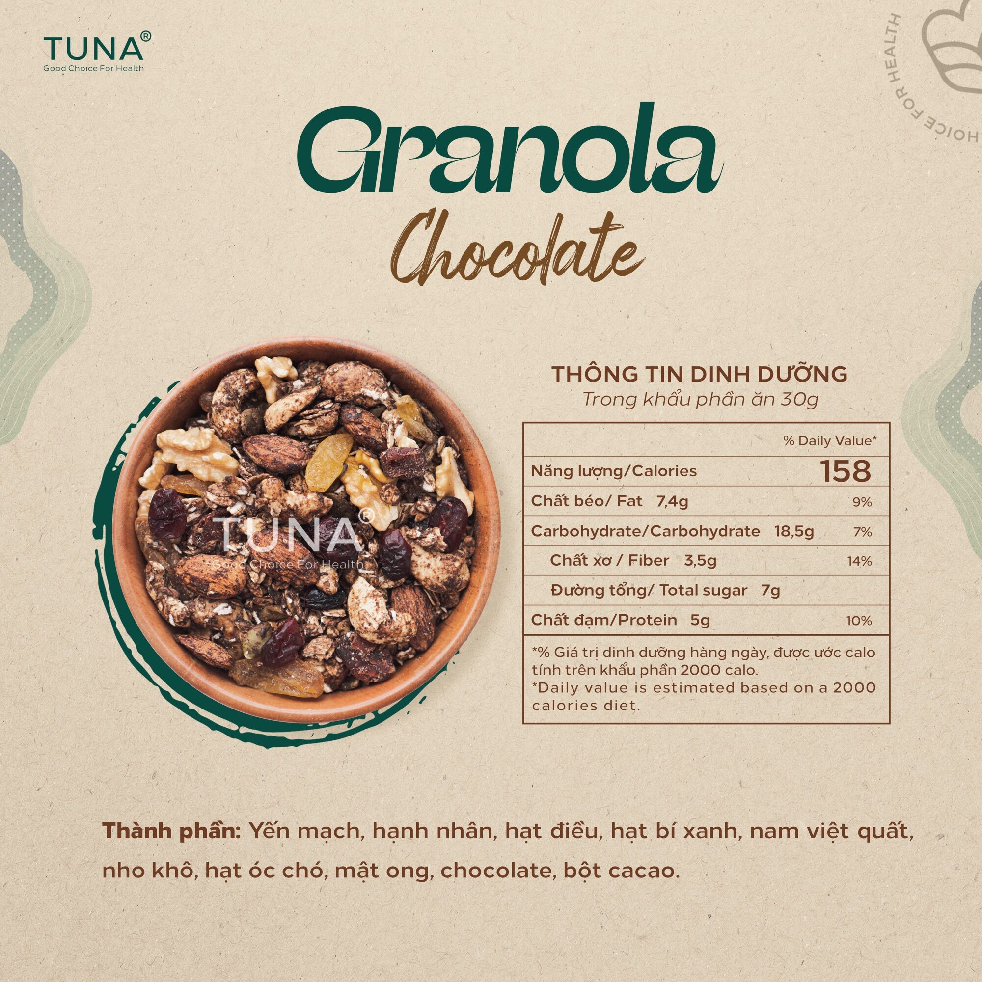 Combo 120g Granola Ngũ Cốc Ăn Kiêng Không Đường