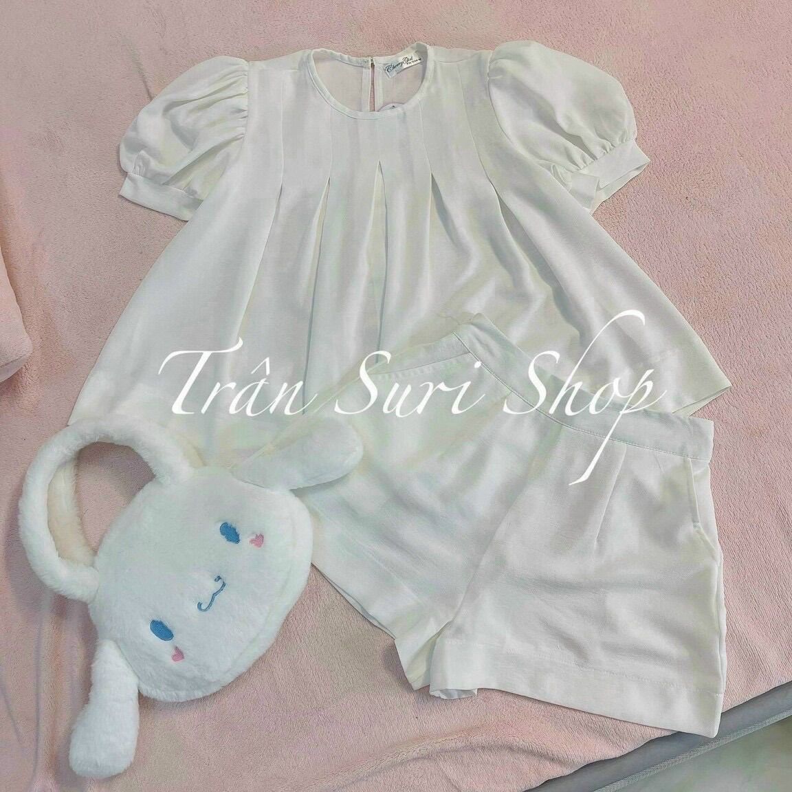 (SHOP TÁO ĐỎ BIGSIZE 50kg đến 90kg) set bộ áo banydoll xếp ly ngực