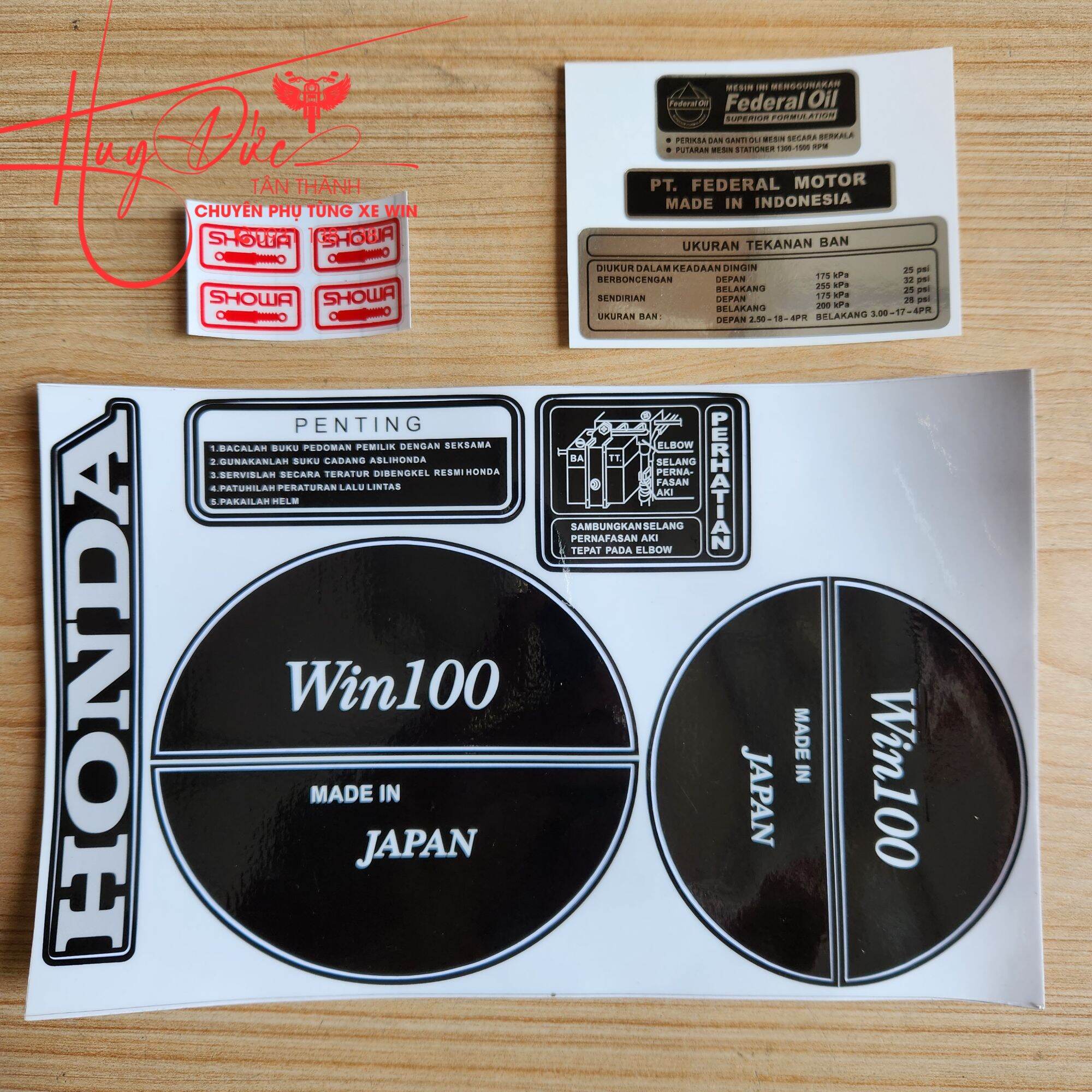 Tem thông số xe win 100cc