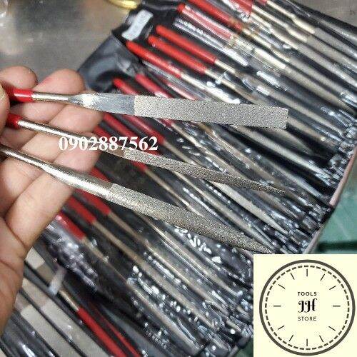 Dũa hợp kim 5mm dài 180mm hàng chuyên dụng cán màu đỏ
