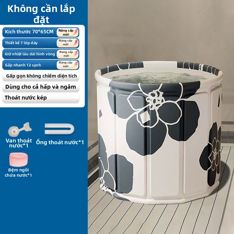 Bồn tắm gấp gọn giữ nhiệt cho gia đình