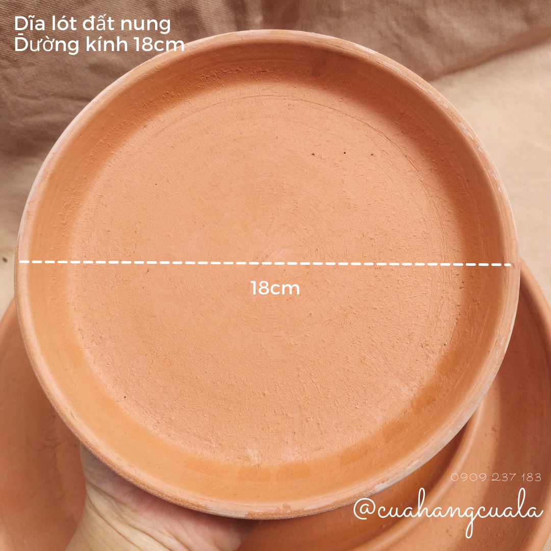 Dĩa lót chậu đất nung trồng cây (đủ size 5 - 32cm)