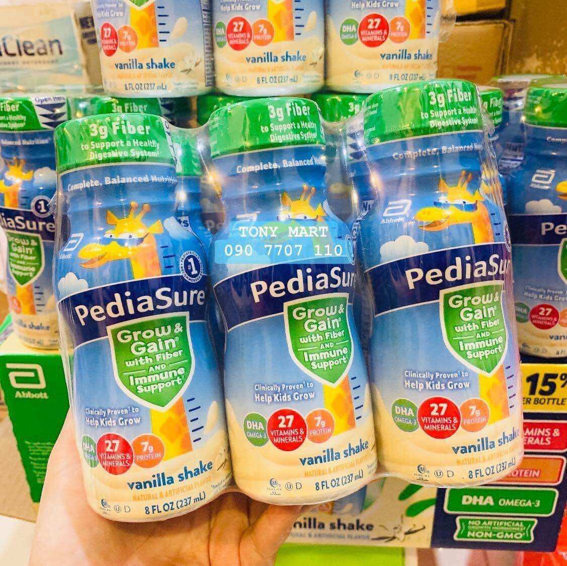 1 LỐC 6 CHAI SỮA NƯỚC USA ABBOT PEDIASURE GROW & GAIN 237ML