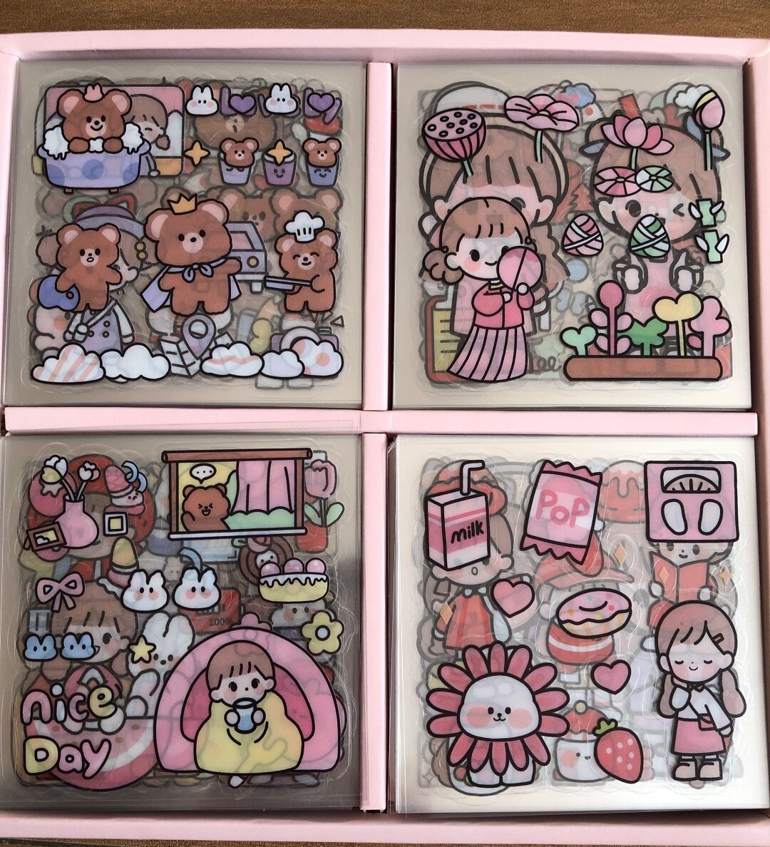 Set 100 tờ Sticker trang trí sổ tay bình nước
