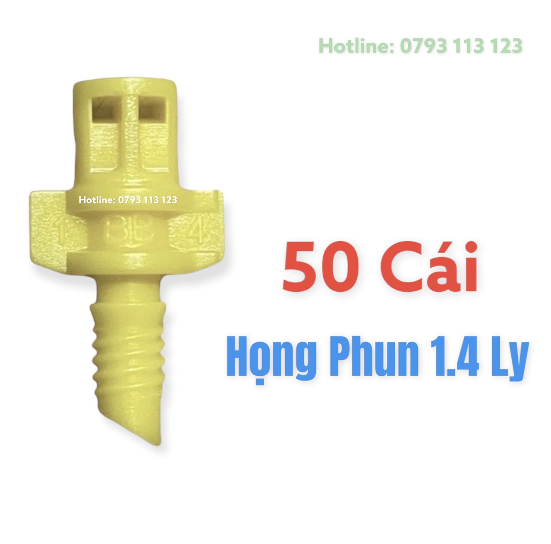 50 béc nhộng phun 1 bên họng phun 1.4 ly