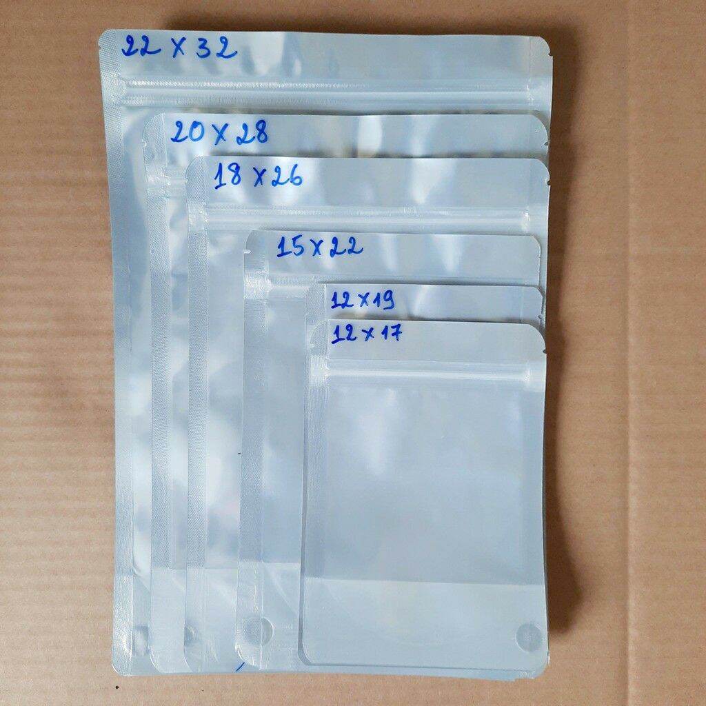 100G Túi zip đáy đứng mặt trong,mặt bạc