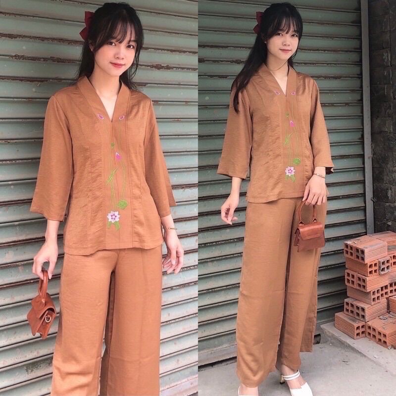 Đồ Lam Đi Chùa ✅ Bài Lai Thêu Sen