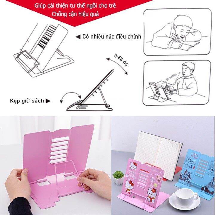 Giá Đỡ Kẹp Sách Giúp Điều Chỉnh Khoảng Cách Mắt Chống Cận Thị, Gù Lưng