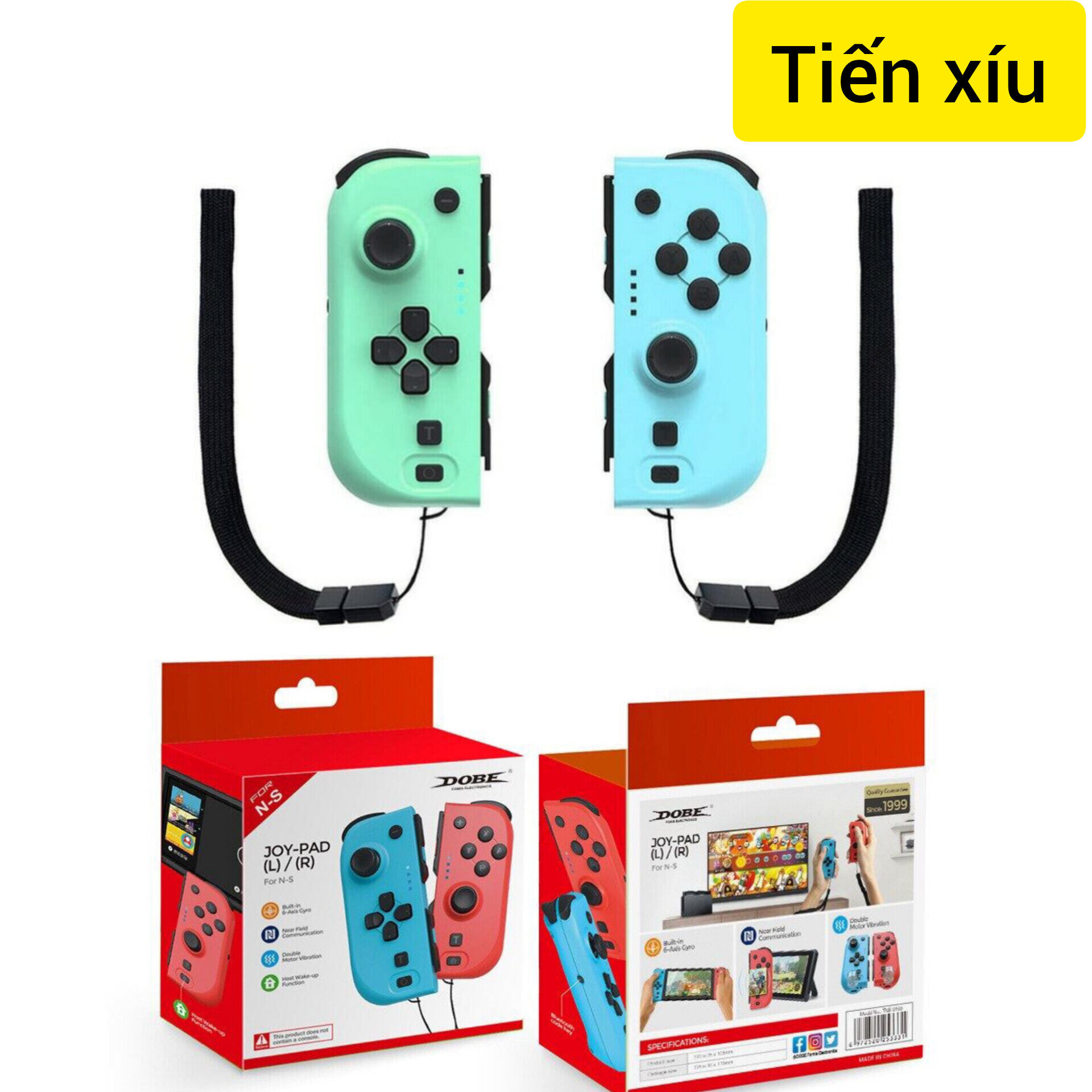 Nintendo Switch joycon tay cầm Joycon dobe mầu xanh lá Tay cầm Joycon Dobe Nintendo Switch Lite /v1/v2/Oled chức năng rung , cảm biến chuyển động , có cổng sạc ngoài ạ