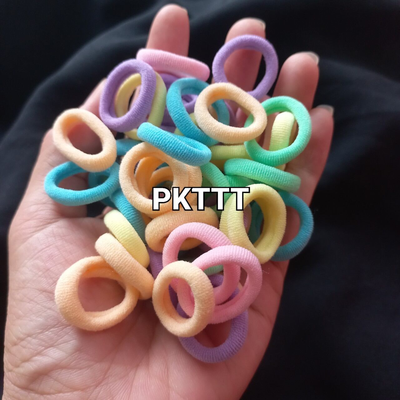 Túi 50 thun cột tóc nhí cho bé tóc ít (2cm)