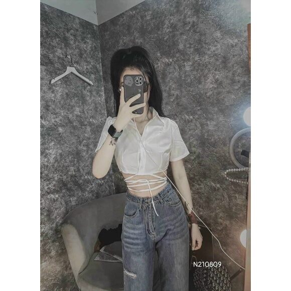 ÁO SOMI FORM CROPTOP CÓ DÂY SMQE