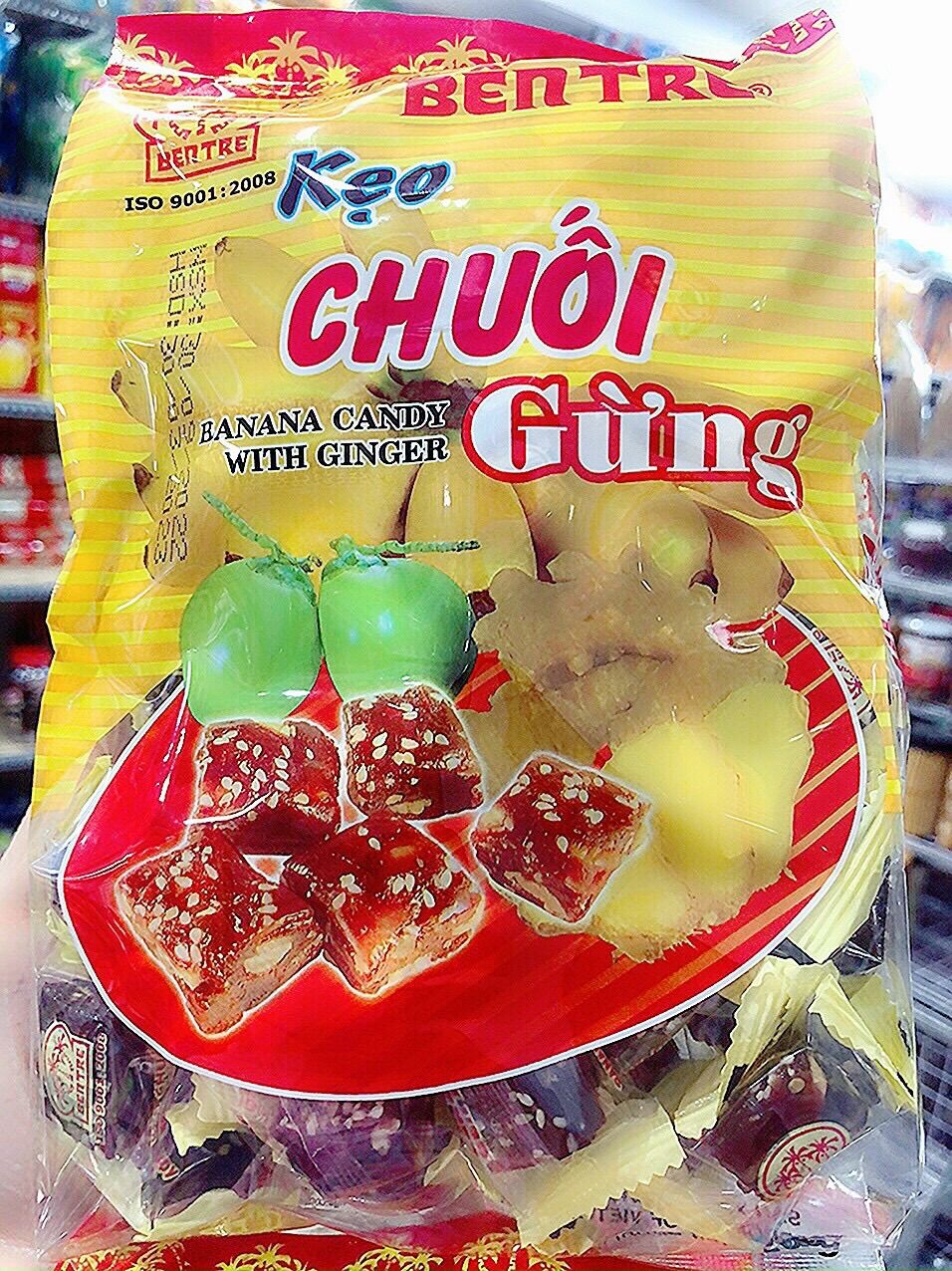BỊCH 500g KẸO BẾN TRE DỪA/CHUỐI(NGẪU NHIÊN)