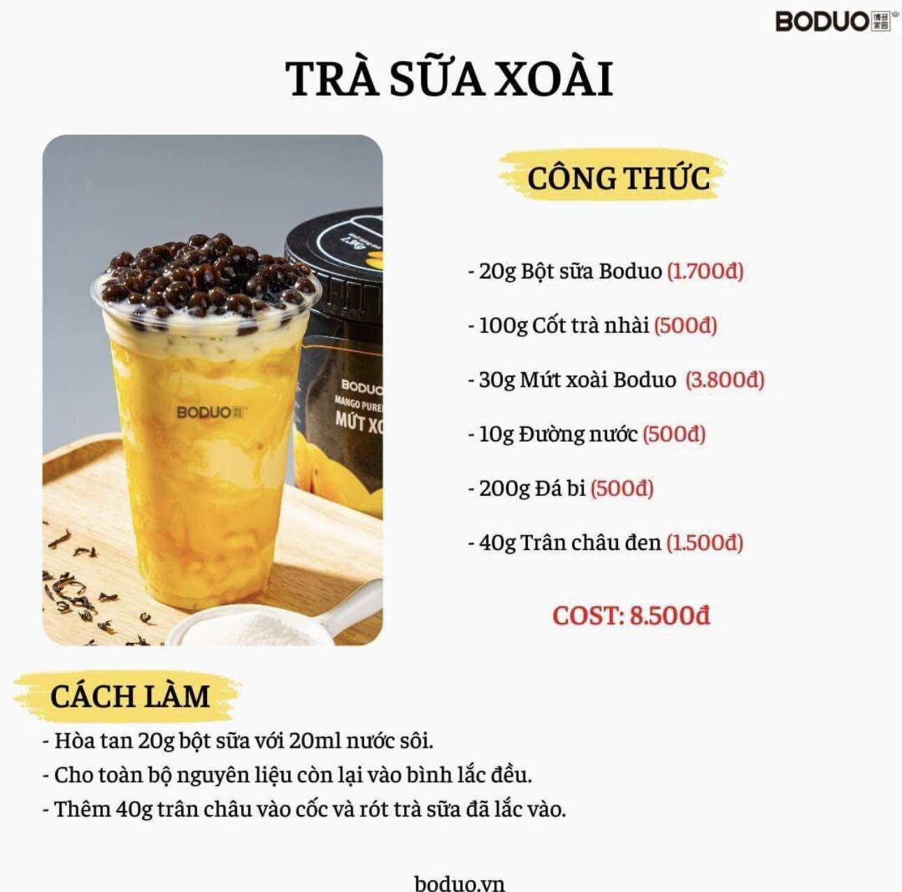 Bột sữa Boduo 90A gói 1kg
