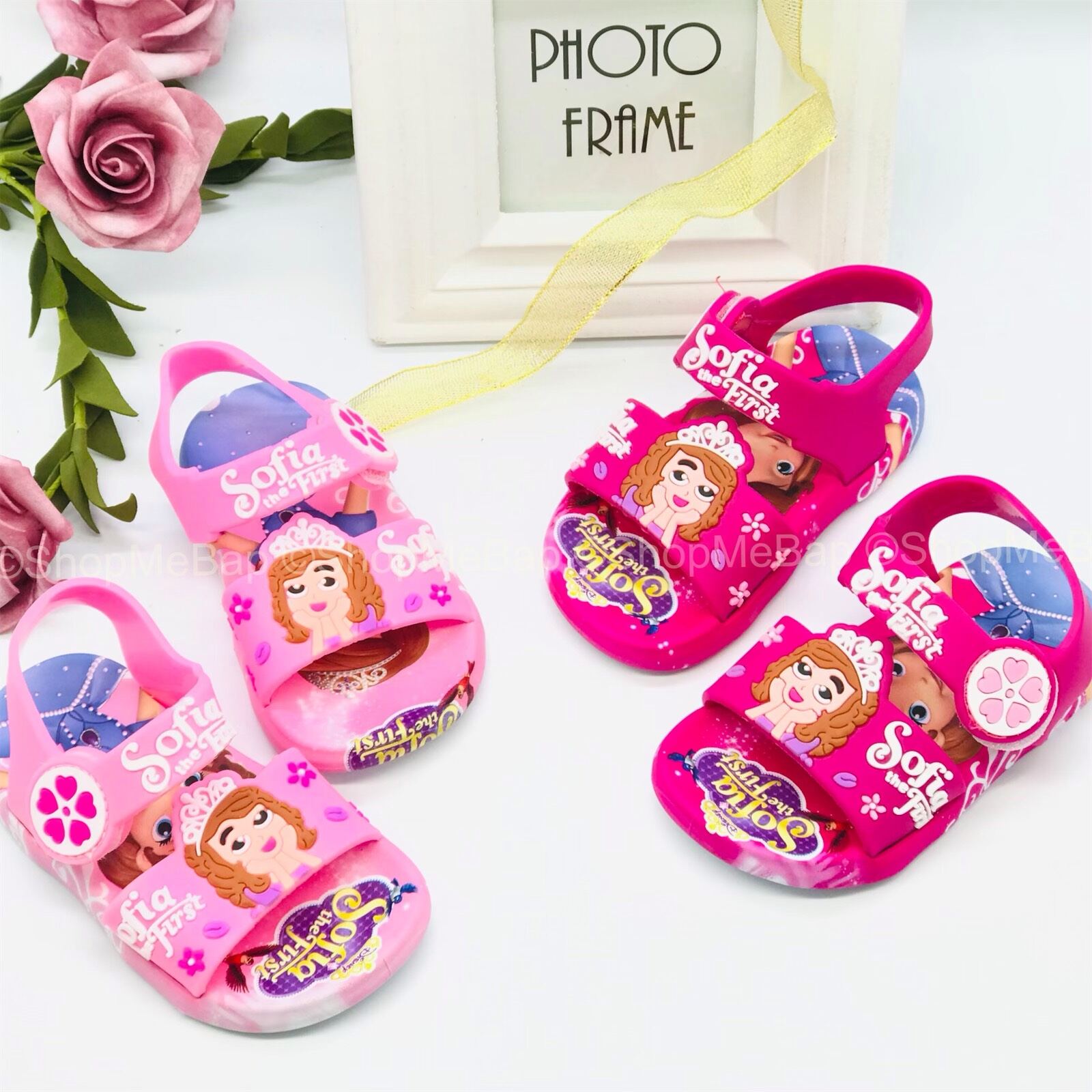 Sandal 3D silicon mềm dẻo hình công chúa sofia cho bé gái