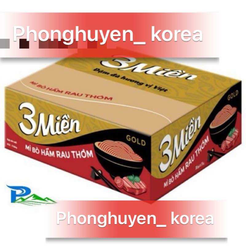 Thùng 30 + 2 gói x 75g Mì Tôm 3 Miền