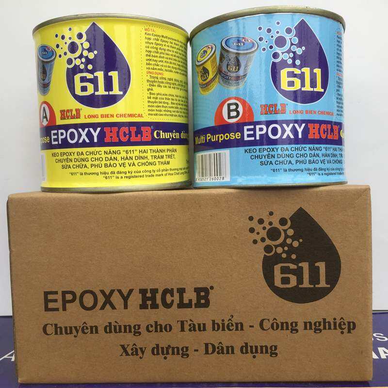 Keo Epoxy AB 611 chuyên dán đa năng, kim loại, gỗ, bê tông