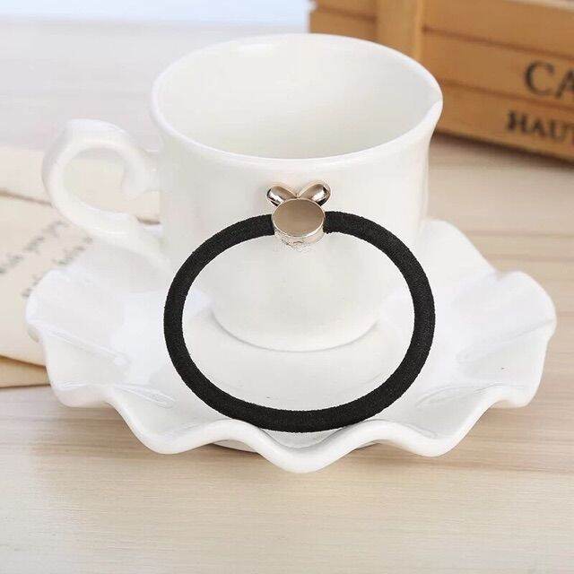 Dây cột tóc đen đính hạt style Hàn