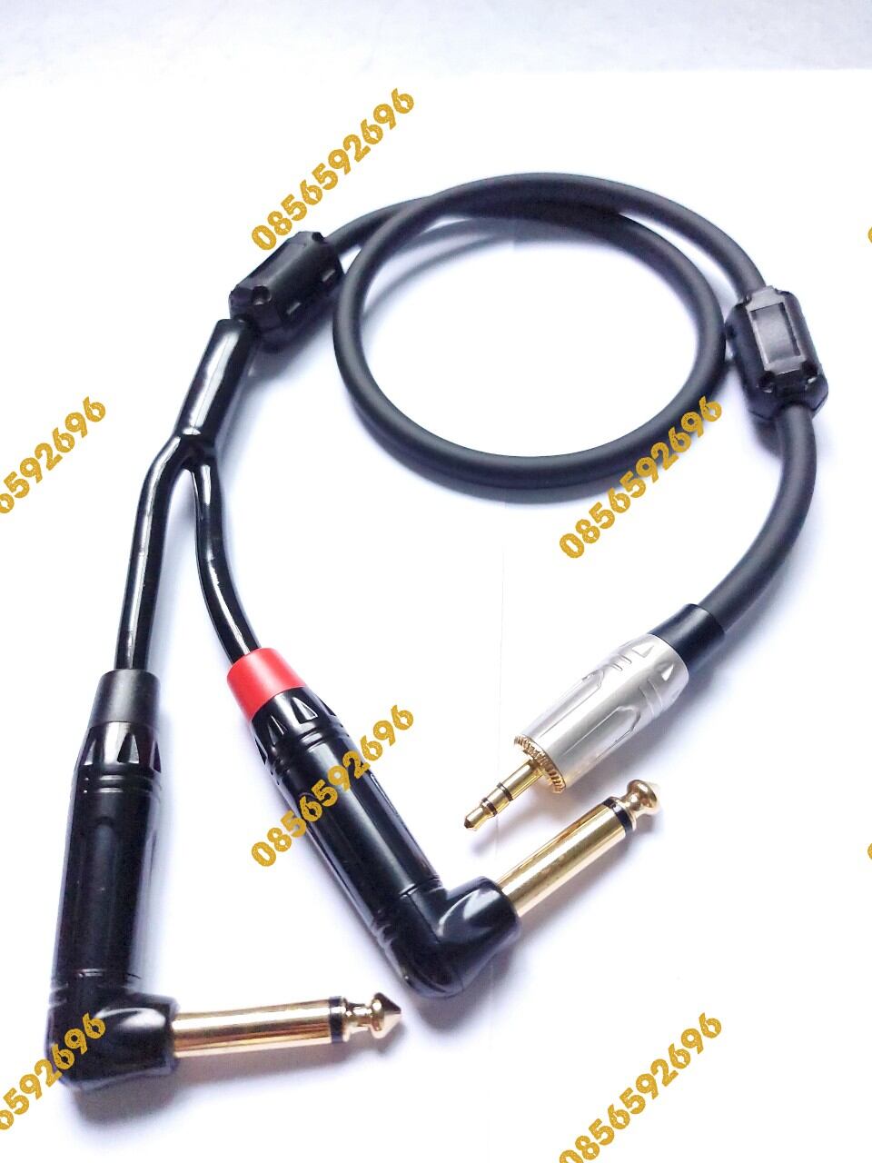 Dây tín hiệu jack cắm 3.5mm ra 2 jack 6mm cong, dài 1.5m
