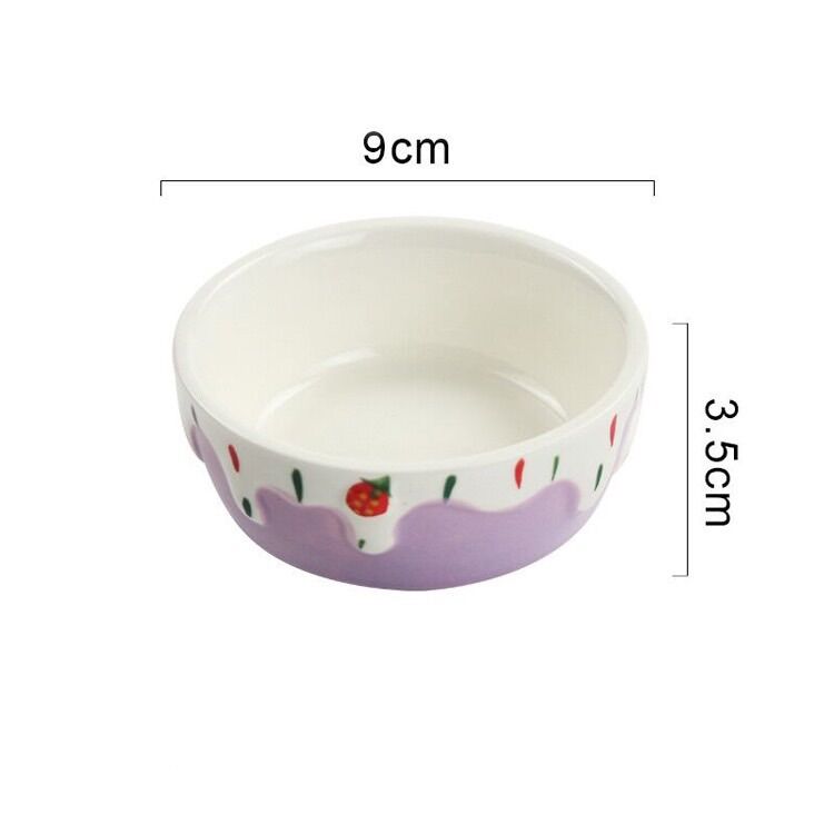Chén ăn sứ Kem Dâu - chén sứ ăn dành cho Hamster