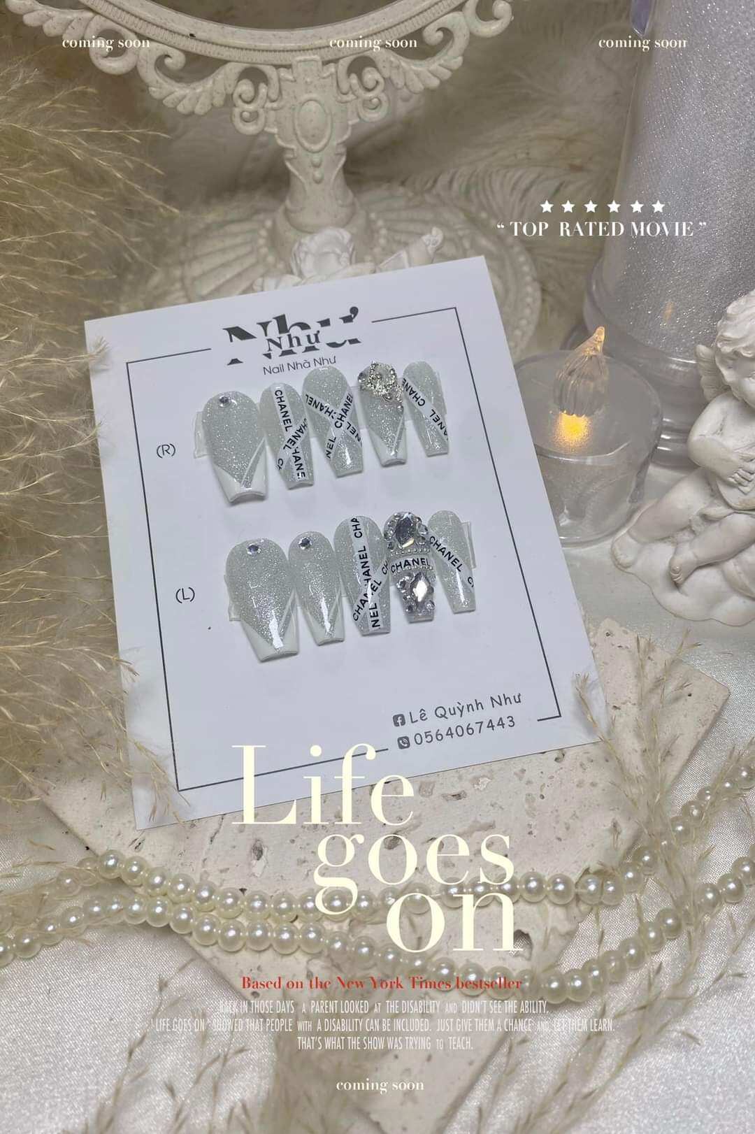 Nail box tay đính đá