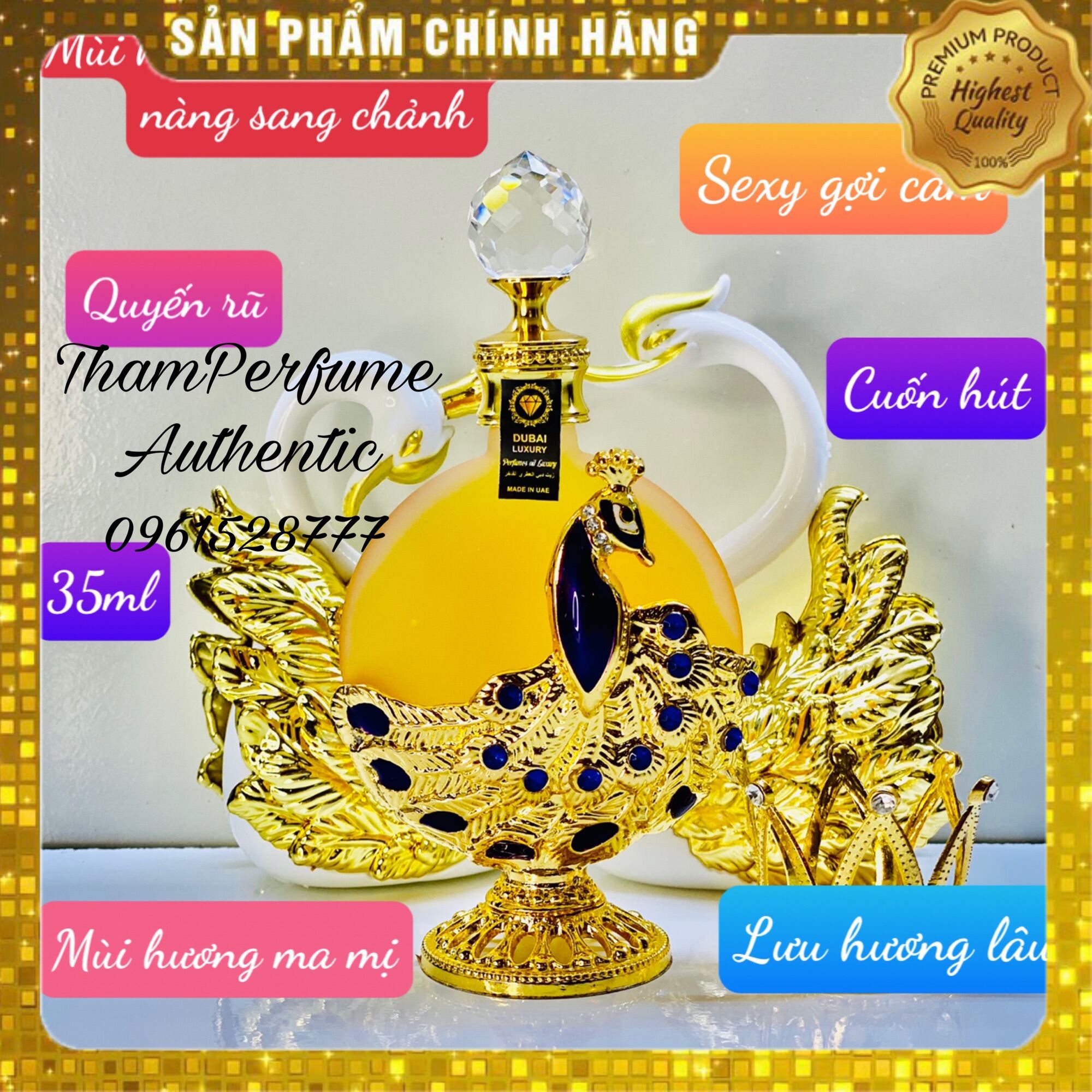 Chính Hãng Loại 1 Tinh Dầu Dubai Phượng Hoàng Gold 35ml Siêu thơm lâu 3-5 Ngày thumbnail