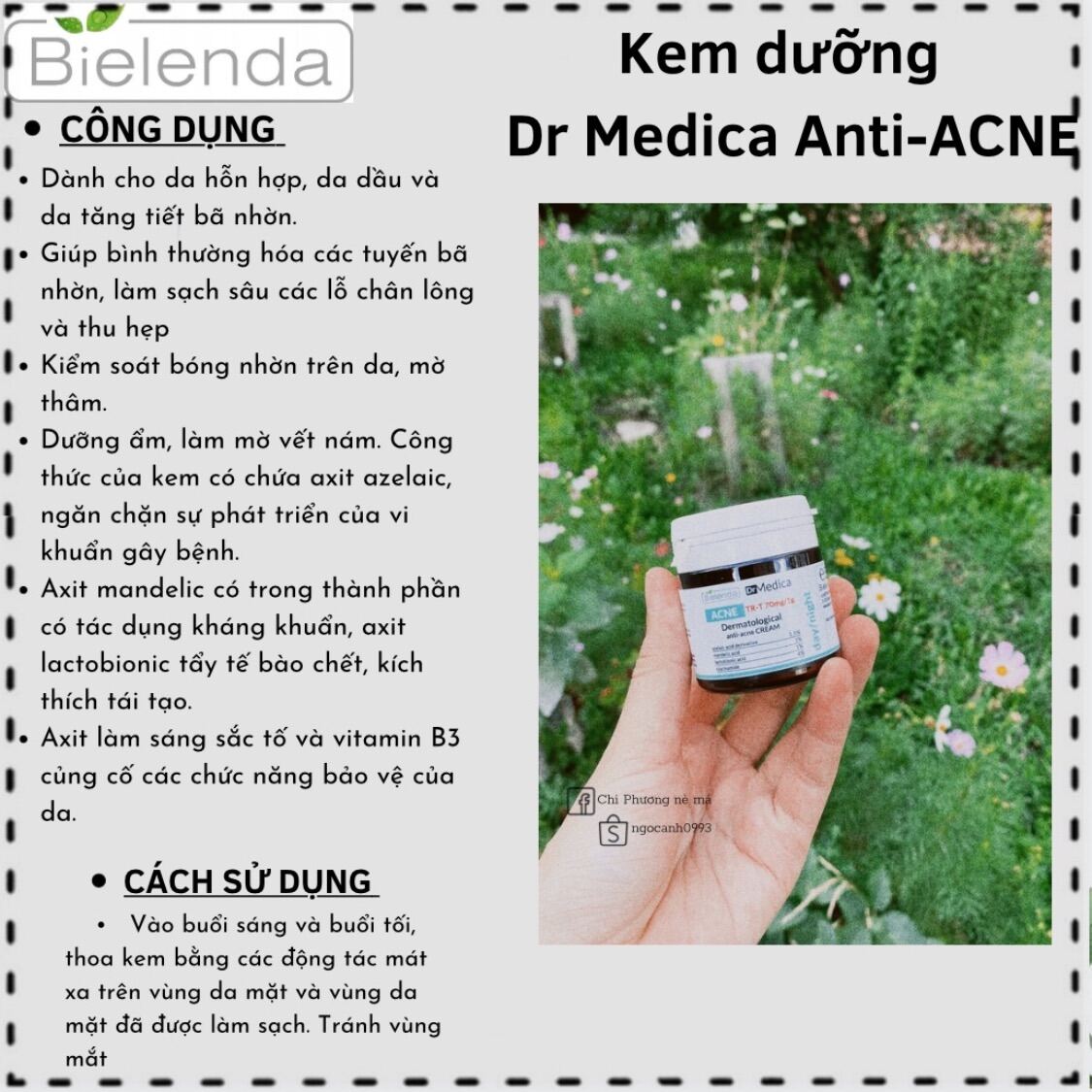 [Bill+Date Mới] Kem Dưỡng Dr Medica Bielenda Cho Da Mụп