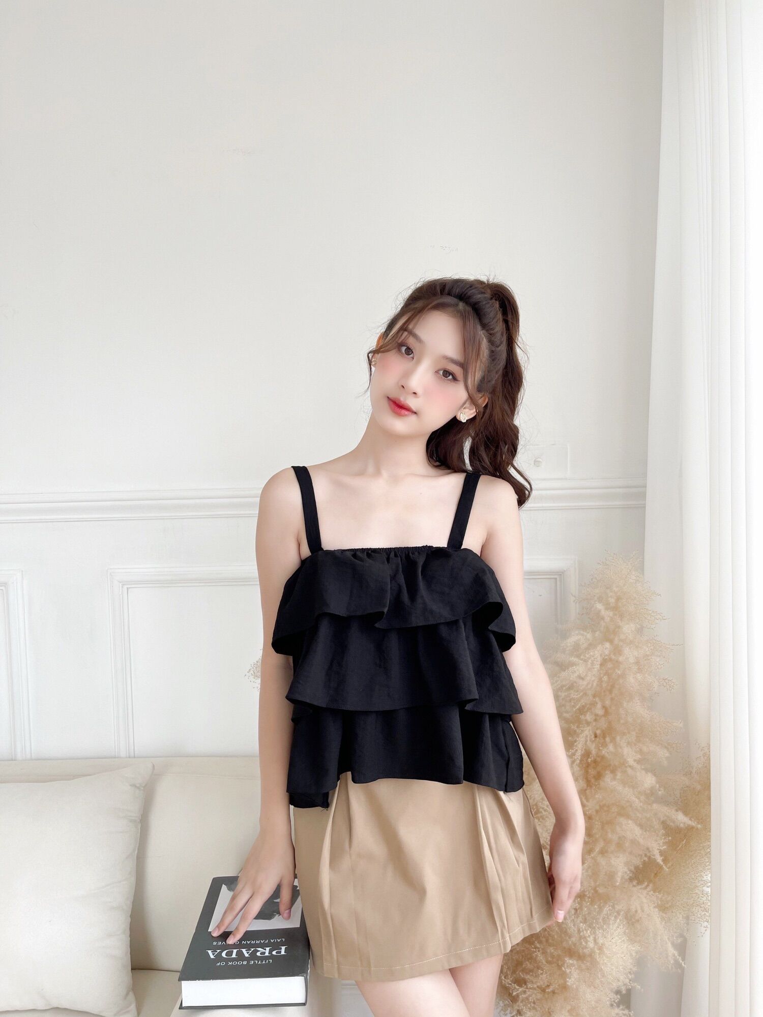 YU CHERRY | Áo nữ  Linen Layer Cami Top YA367