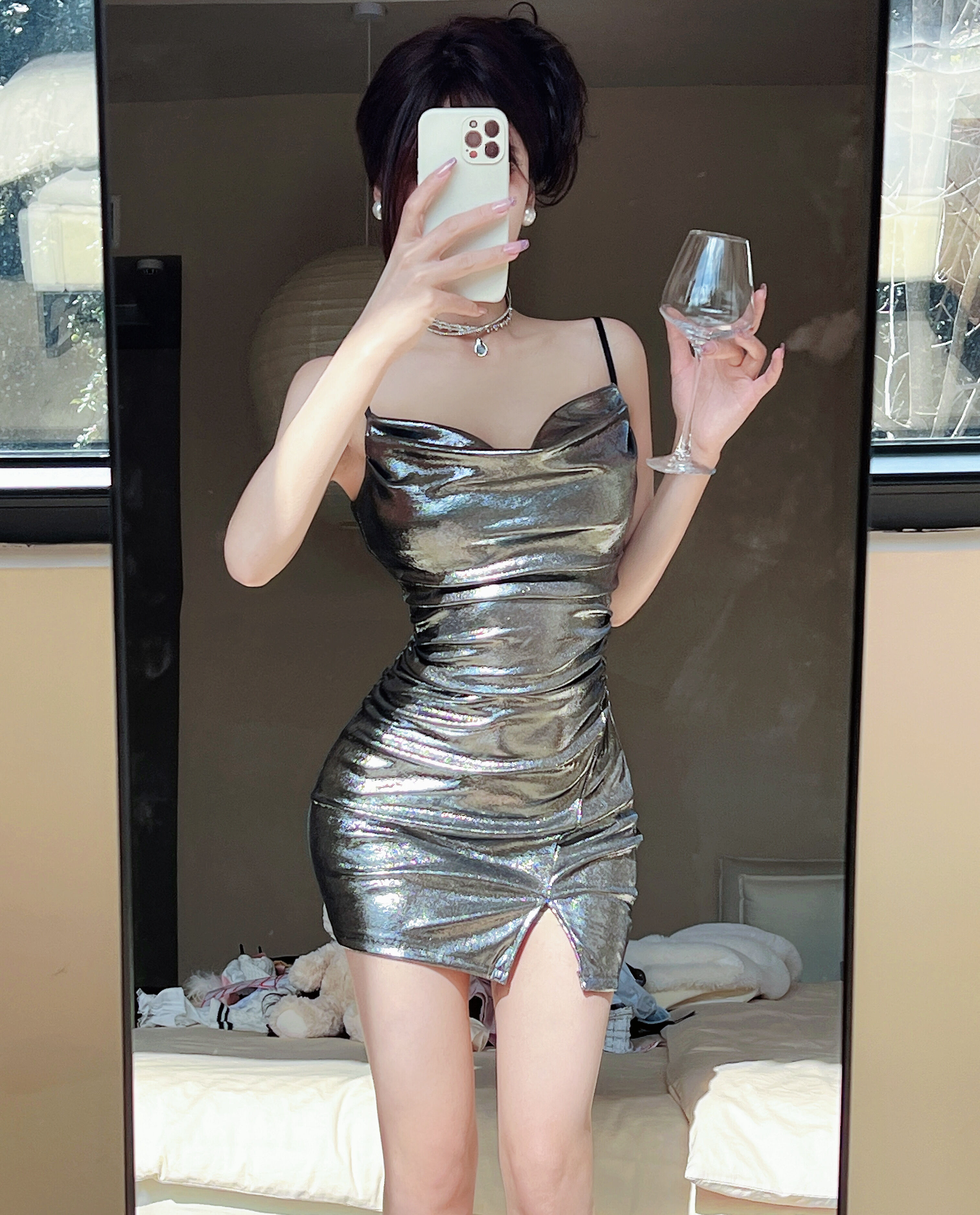 Đầm Hở Vai Cổ Chữ V Gợi Cảm Mùa Hè Váy Ngắn Ôm Sát Cơ Thể Vải Đàn Hồi Váy Bó Sát Váy Ngắn Bó Sát Váy