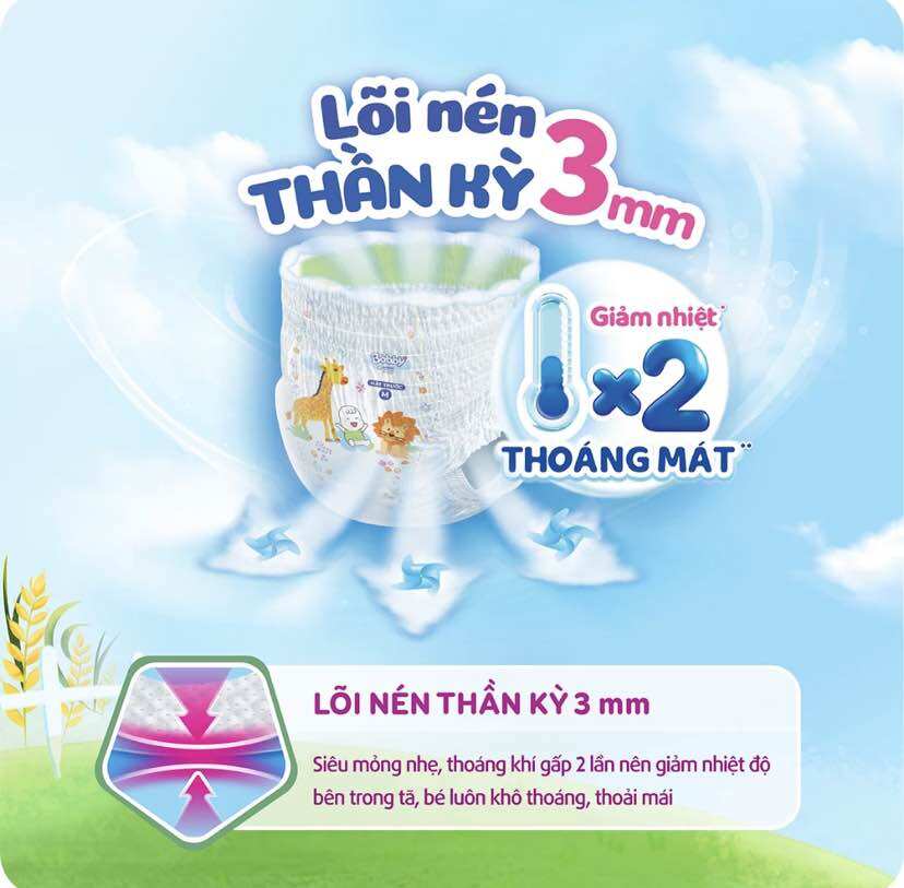 [ TẶNG THÊM 4 MIẾNG ] Tã quần Bobby Mega Jumbo XXL76 miếng Gạo non