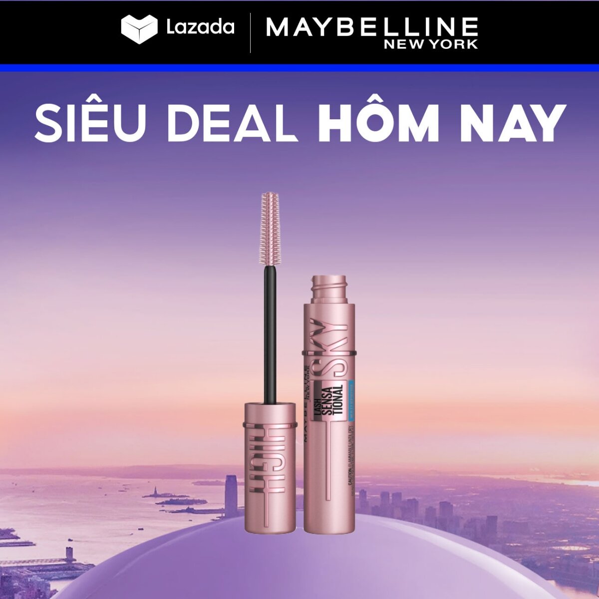 Mascara Sky High Chuốt Mi Tơi Dài Mi Lash Sensational Maybelline New York Waterproof 6ml
