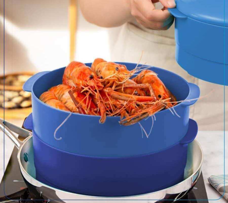 Xửng Hấp 3 Tầng Tupperware Màu Xanh
