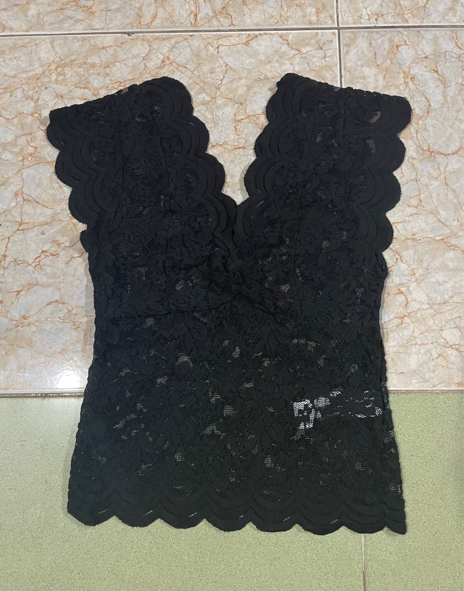 Áo Zara Auth Tuồn Ren Đen Sexy Size S ( Có Sẵn )