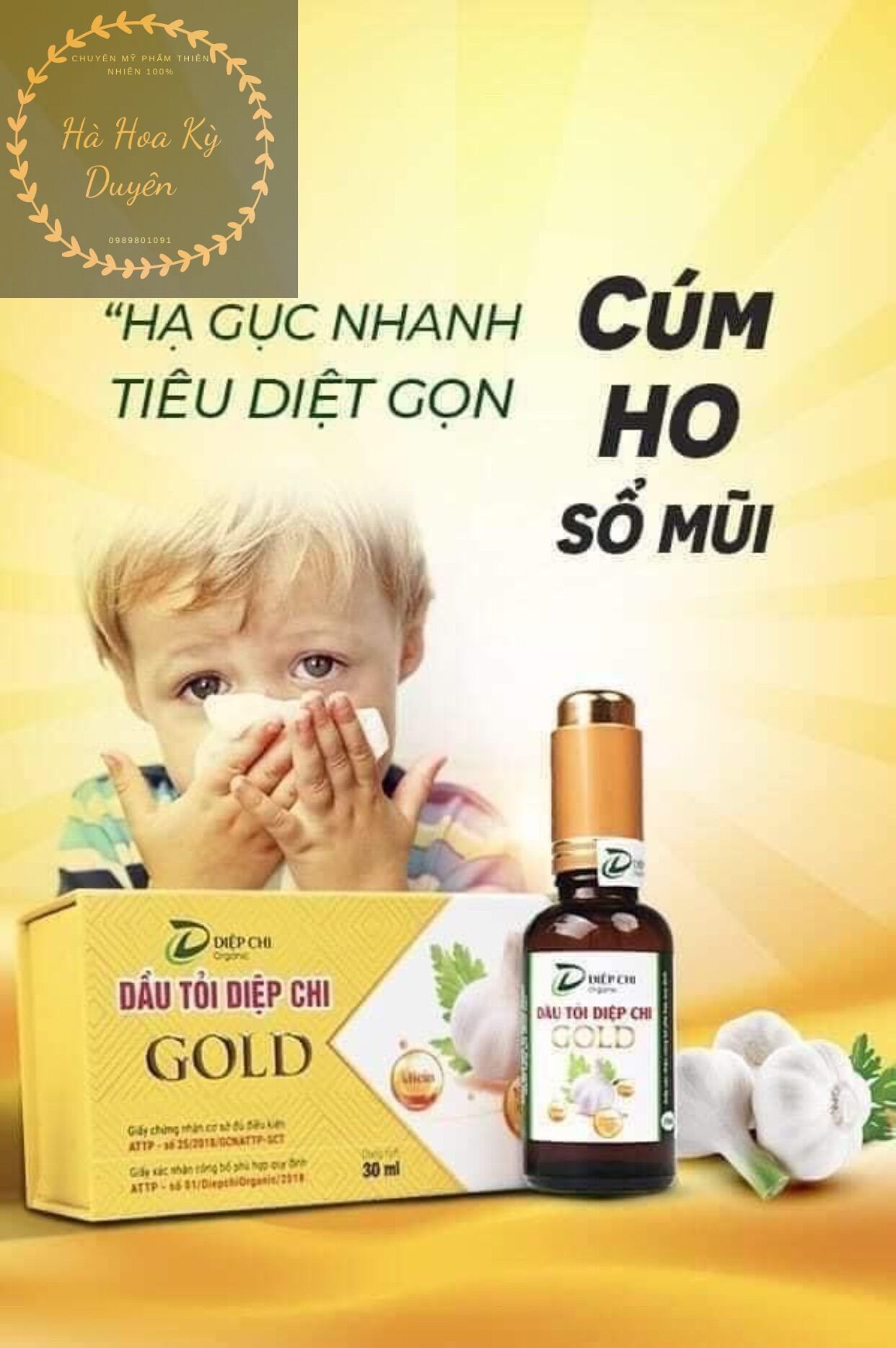 [HCM]Tinh dầu tỏi diệp chi