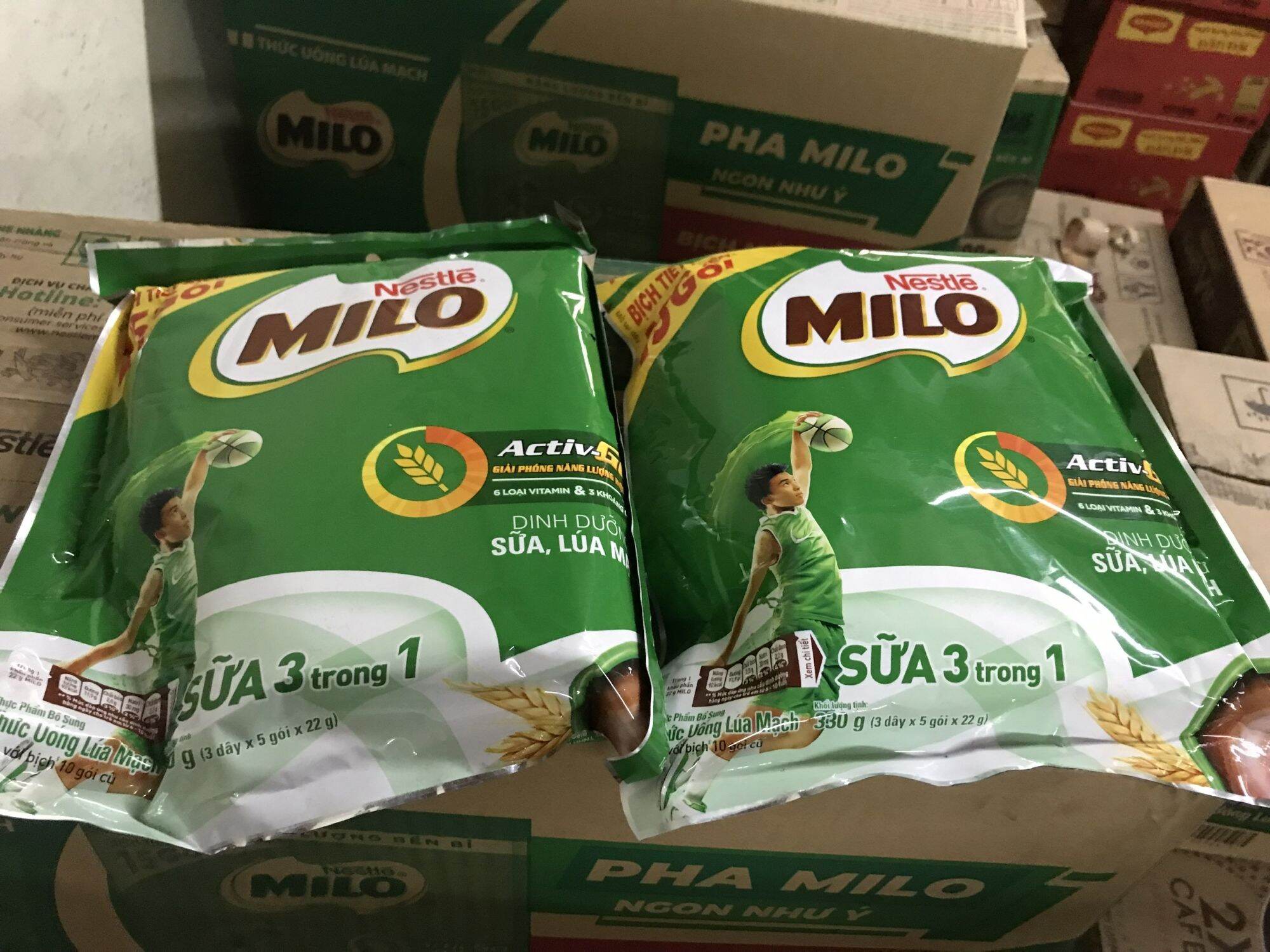 Milo túi 3in1 thức uống lúa mạch dạng bột pha sẵn (3*5*22g)