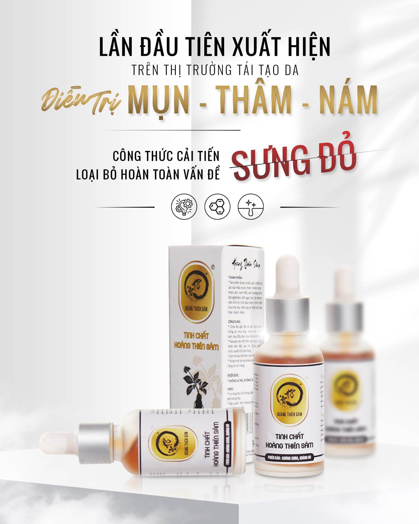 Combo Hoàng Thiên Sâm V. i. p (Bọt + serum Hoàng Thiên Sâm V. i. p)