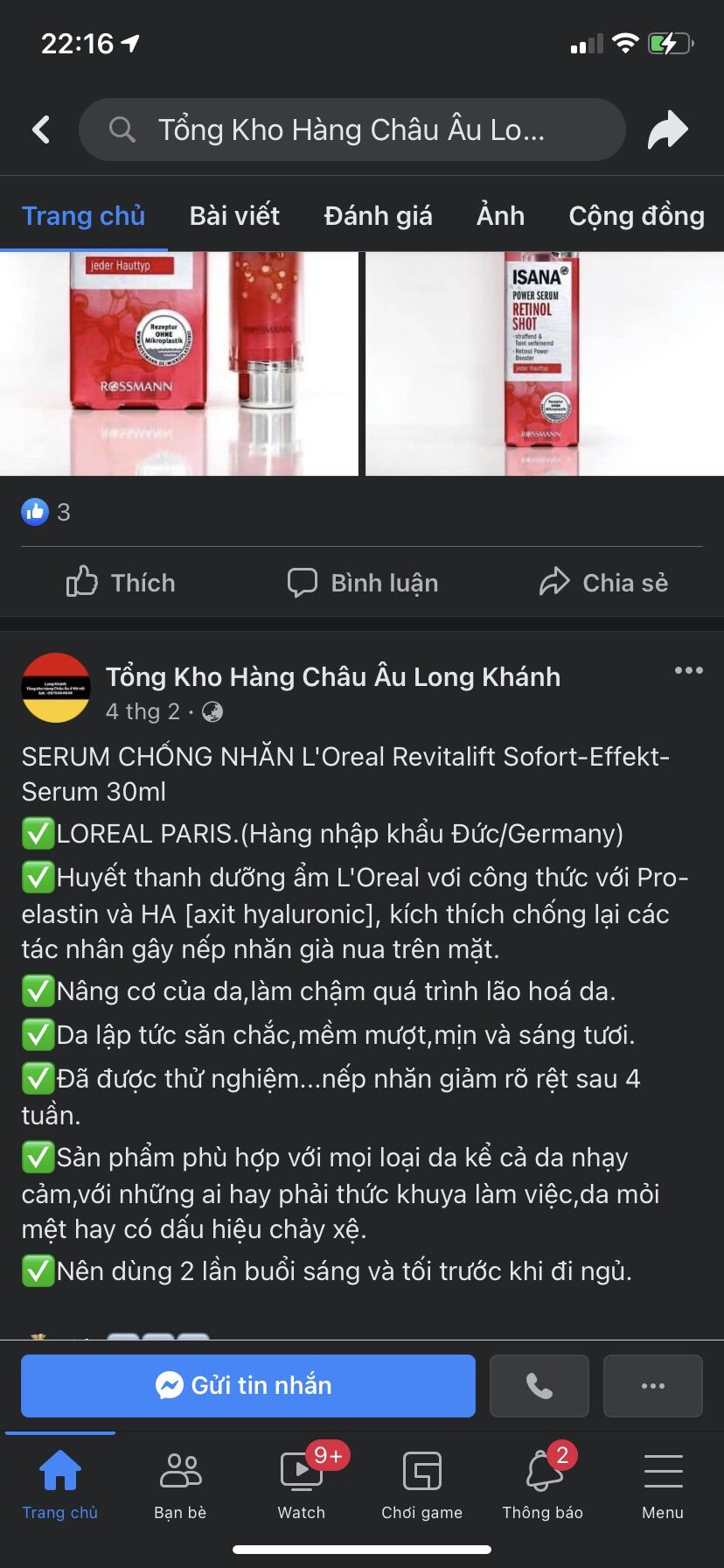 SERUM CHỐNG NHĂN L'Oreal Revitalift Sofort-Effekt-Serum 30ml