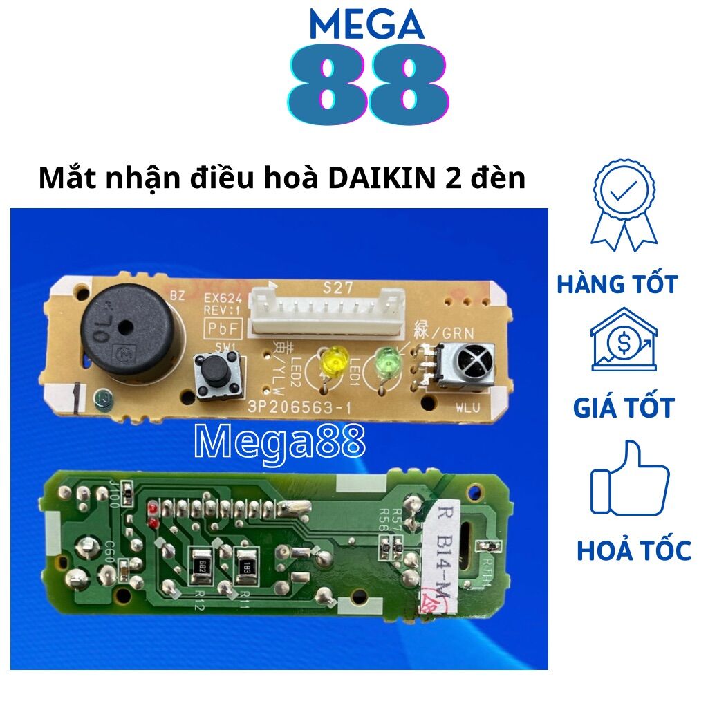 Mắt nhận điều hoà Daikin chính hãng loại 2 đèn - bo mắt nhận máy lạnh daikin 2 đèn
