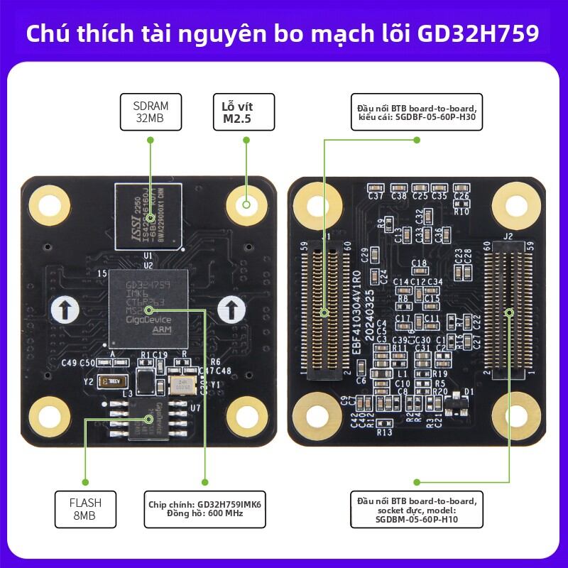 YEHUO | Learning Board GD32H759IMK6 ARM M7 600MHz Giá 1,504,000 Đồng*Miễn phí vận chuyển