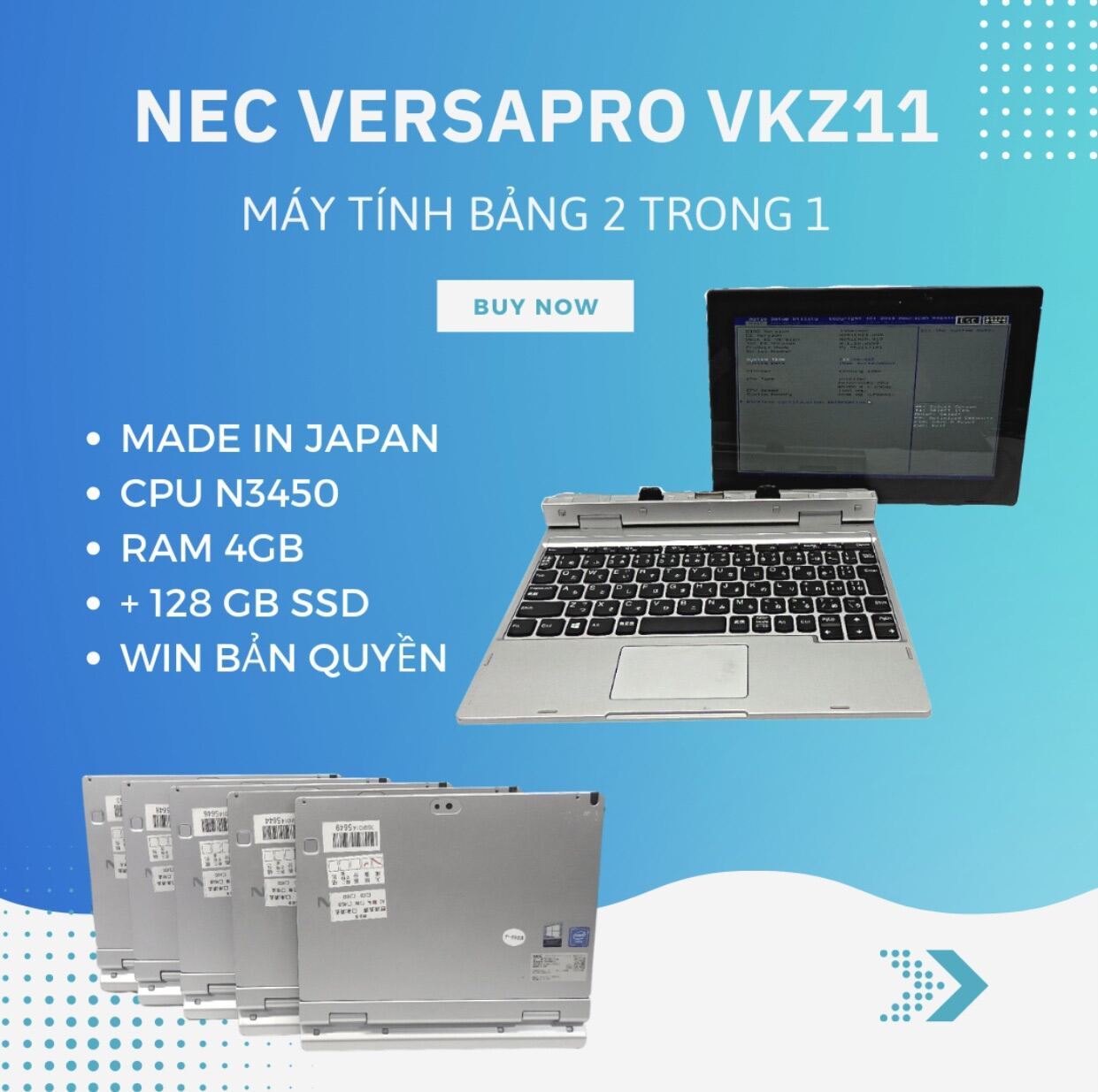 Máy tính bảng 2 trong 1 NEC VERSAPRO VKZ11 VKZ11T-1 10.1 inch CPU ...