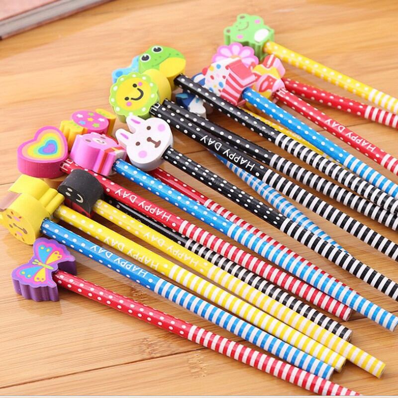 Combo 10 Bút chì kèm tẩy nhiều hình dễ thương - KhuBa Shop