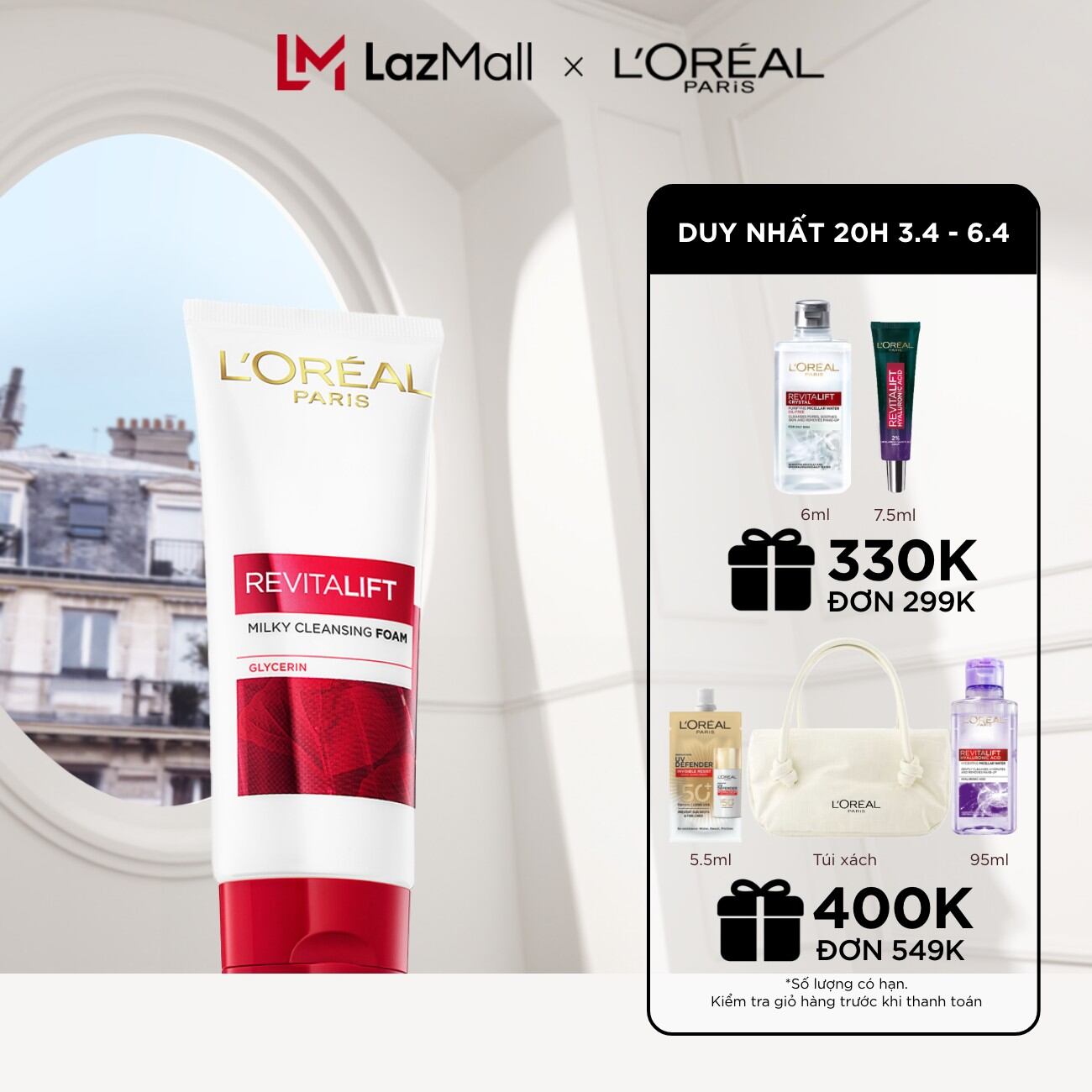 Sữa Rửa Mặt Làm Sạch Và Săn Chắc Da L’Oreal Paris Revitalift 100ml