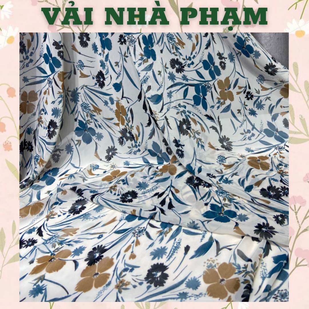 Voan lụa nền trắng đục-khổ 1.5m-vải nhà phạm