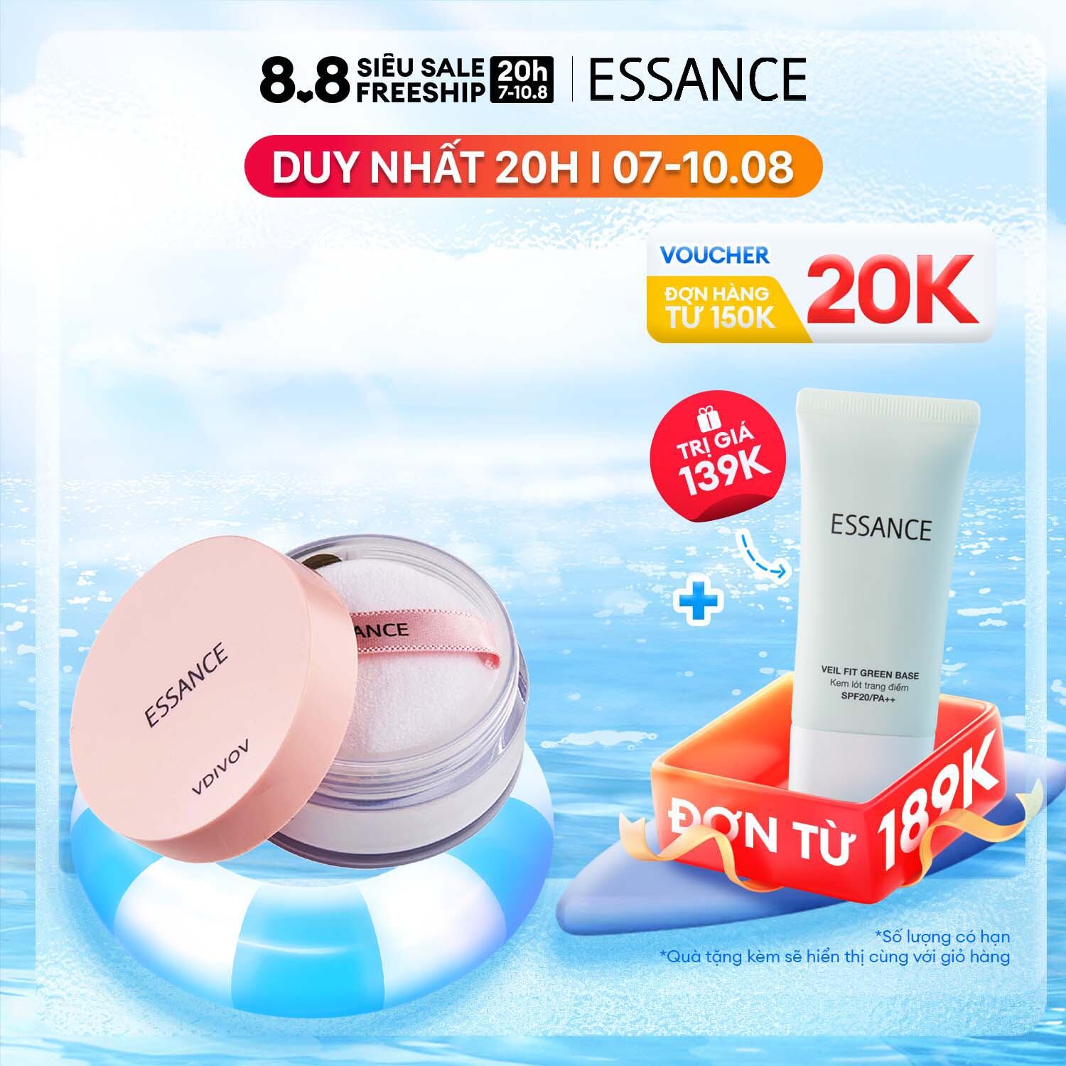 Phấn phủ kiềm dầu dạng bột đa năng Essance Setting Powder 7g
