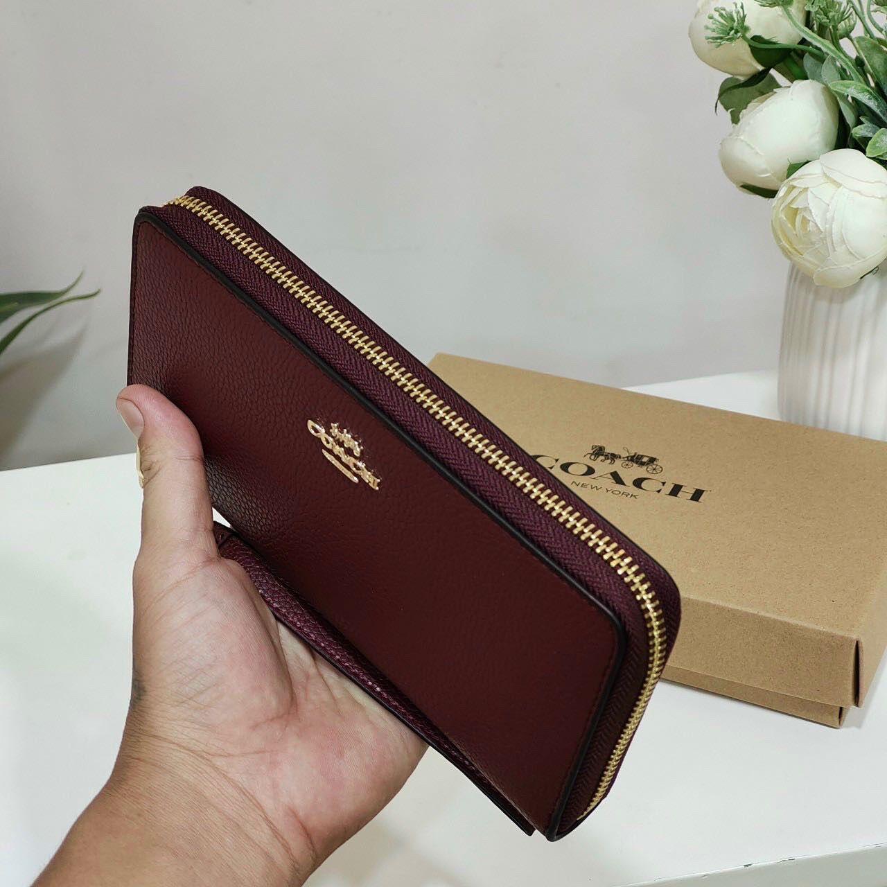 Ví dài Coach full box màu sang chảnh