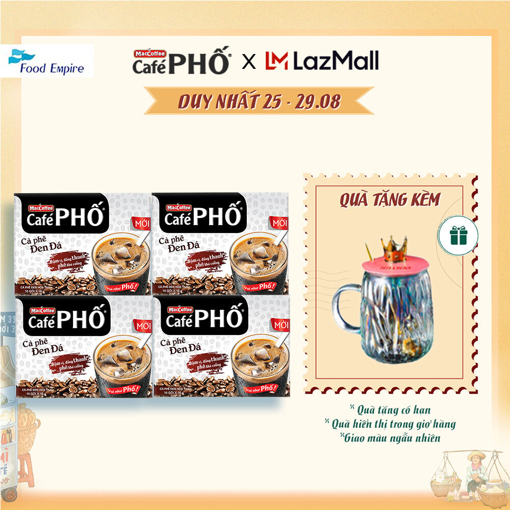 Combo 4 hộp cà phê phố đen đá - maccoffee