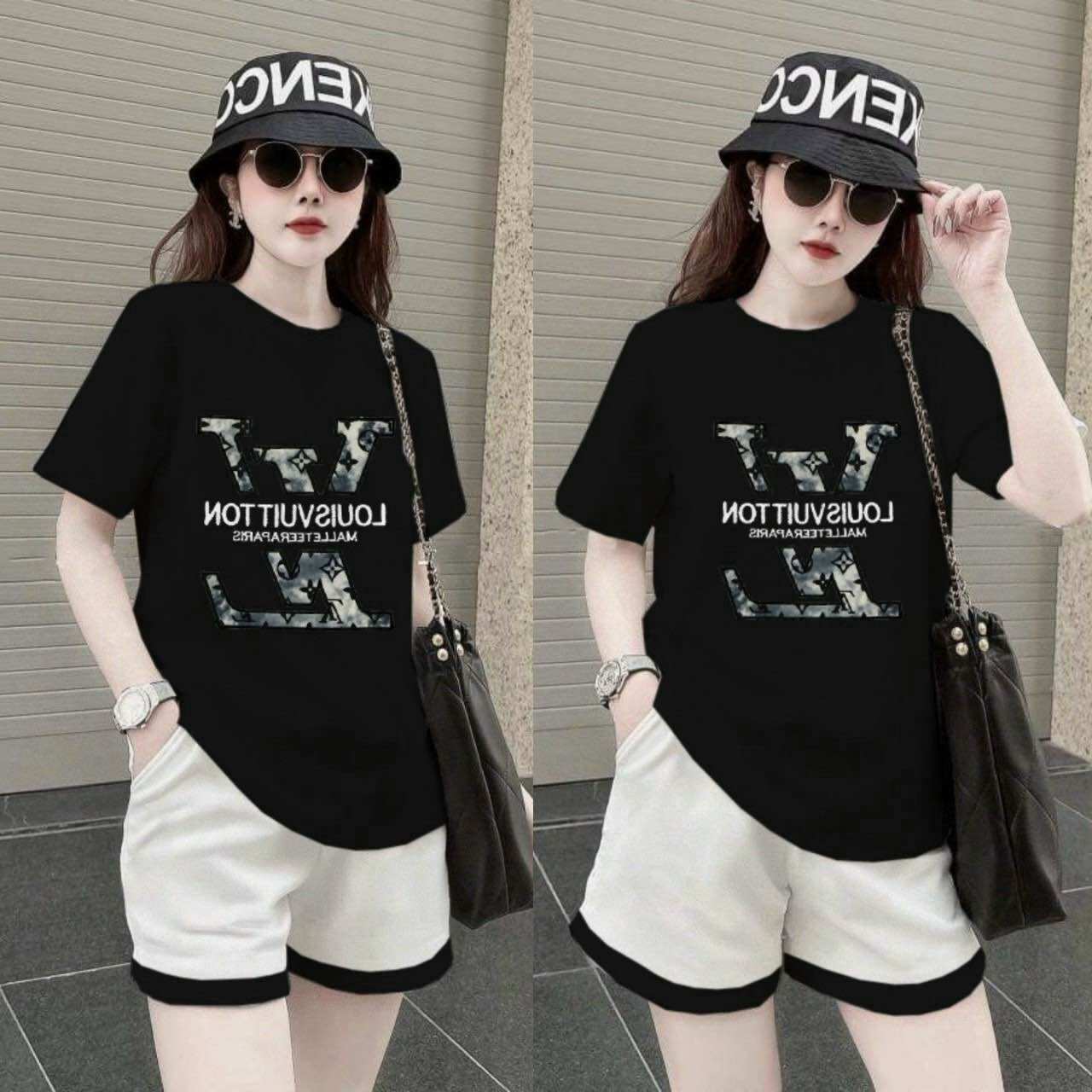 SÉT BỘ SHORT THUN COTTON THÊU L.V CAO CẤP