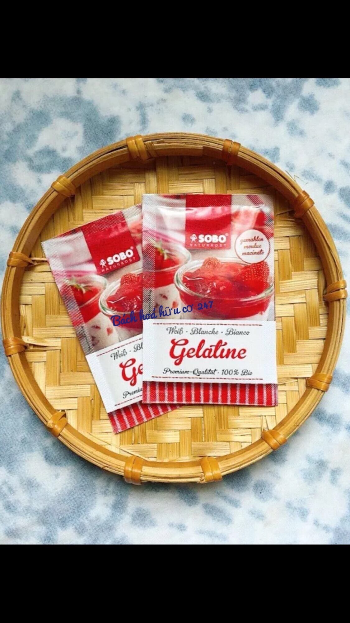 Gelatin dạng bột hữu cơ Sobo 9g - Date 7/2023