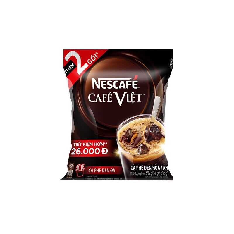 Túi 35 gói 16g nescafe cafe việt đen đá