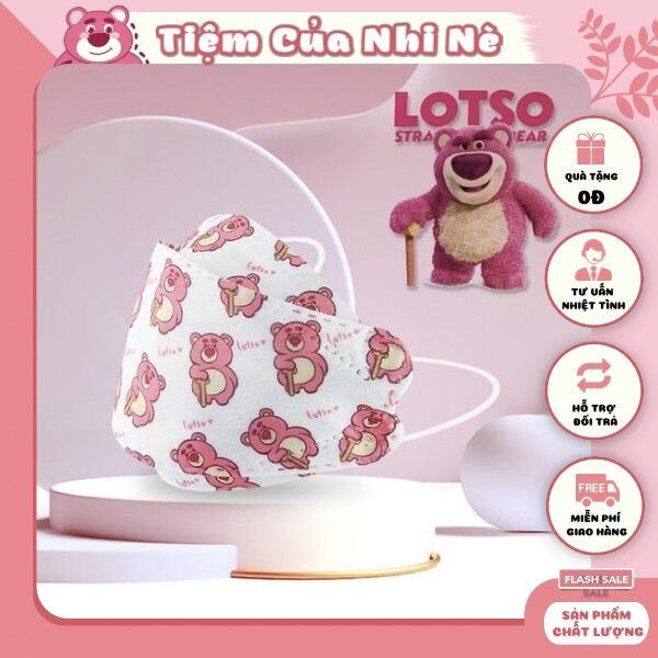 Set 5 khẩu trang trẻ em gấu dâu lotso - ms001